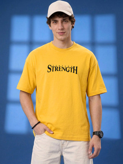 Leotude Men "Limitless Strength" Yellow Oversized T-Shirt