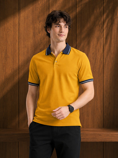 Leotude Men's Mustard Classic Polo T-Shirt
