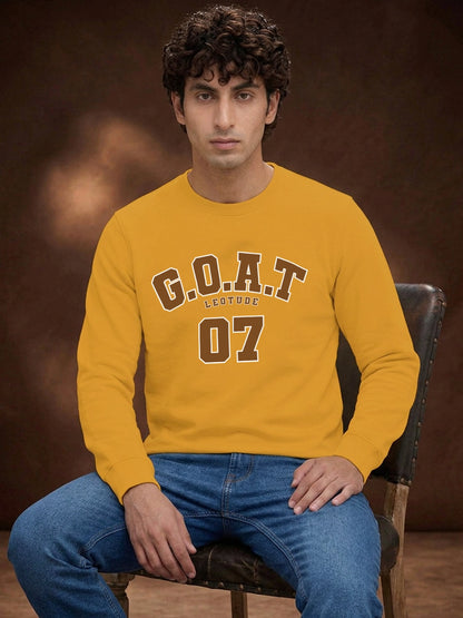 Leotude Mustard GOAT 07 Graphic Sweatshirt for Men