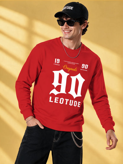 Men's Red Originals Graphic Crew Neck Sweatshirt