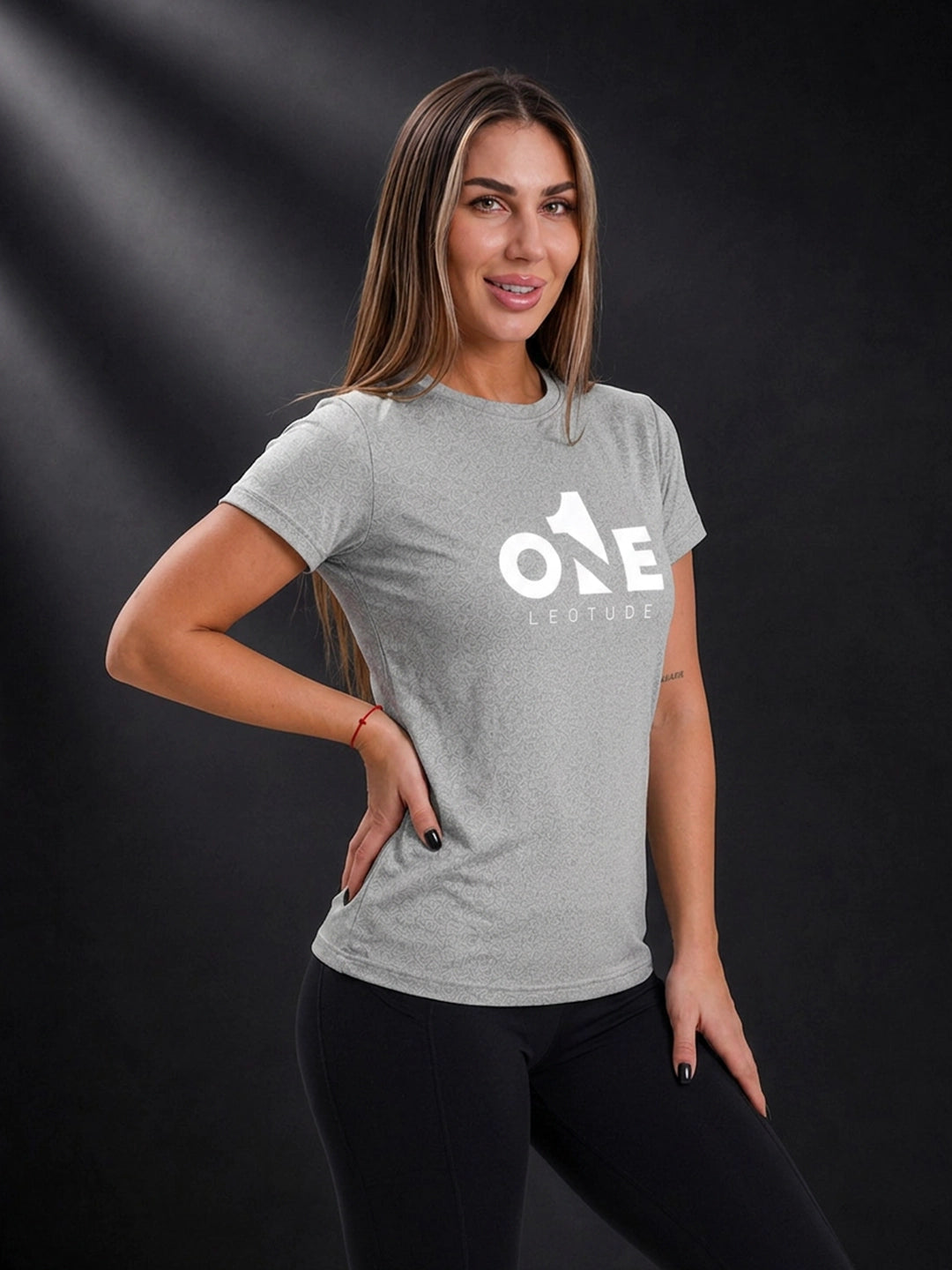 Leotude Women's Grey One Printed T-Shirt