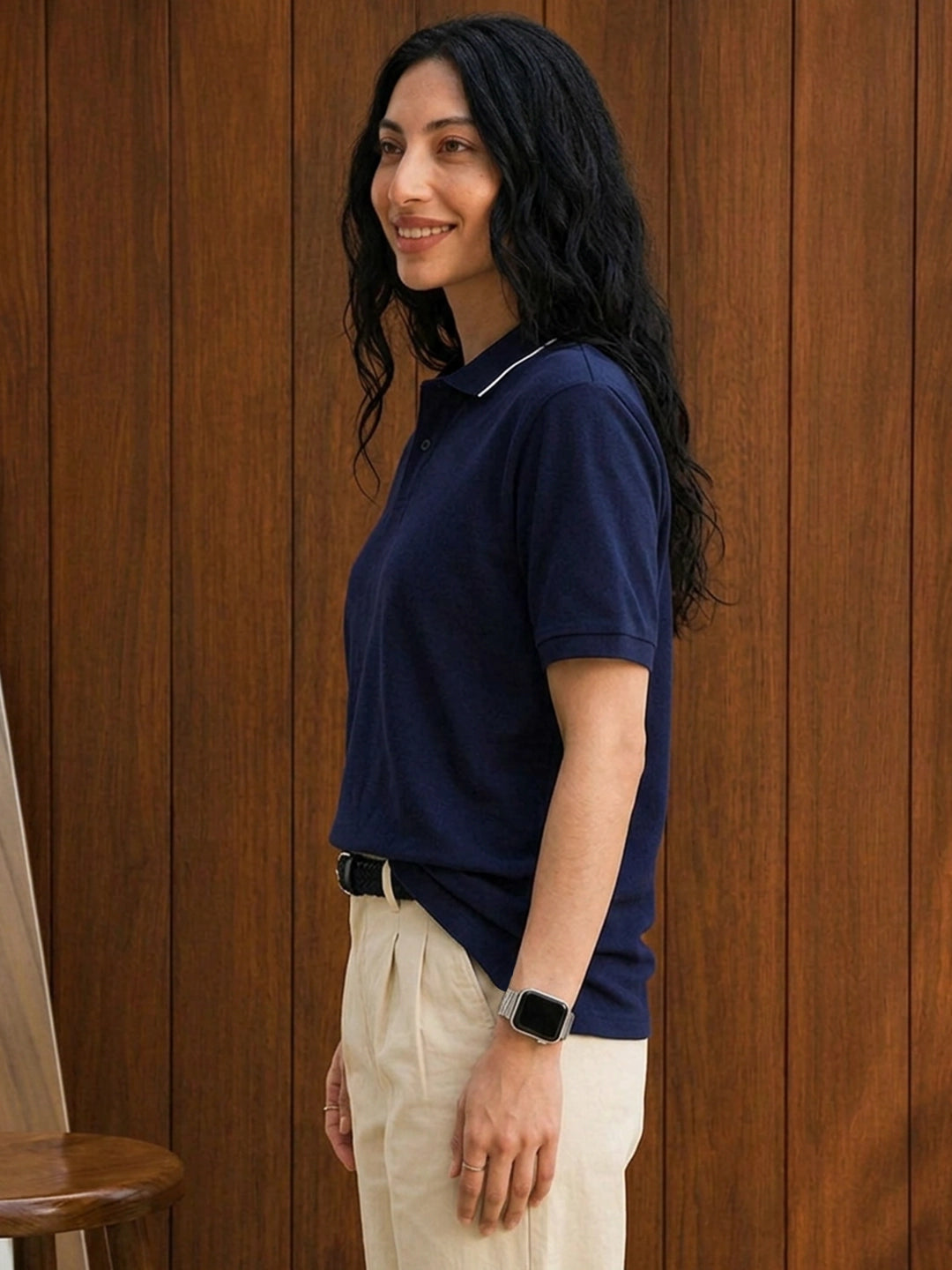 Leotude Navy Polo Tshirt for Women