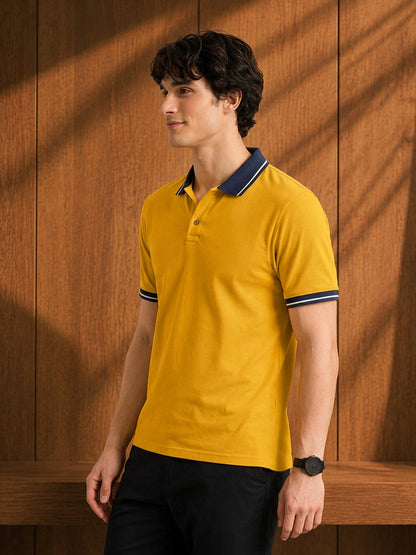 Leotude Men's Mustard Classic Polo T-Shirt