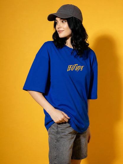 Leotude Blue Gorilla Printed Oversized Tshirt for Women
