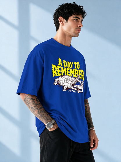 Leotude Men "A Day To Remember" Royal Blue Oversized T-Shirt