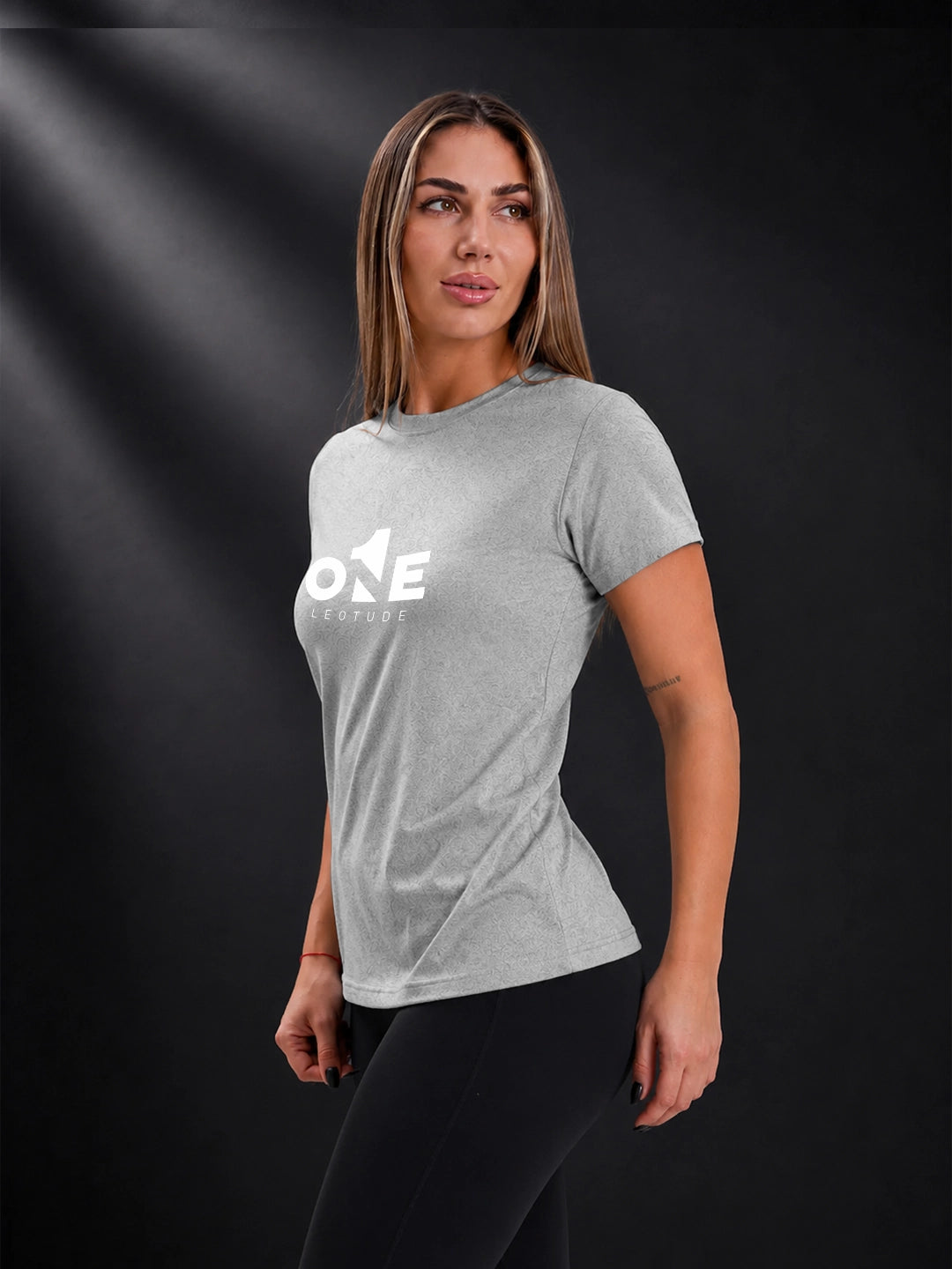 Leotude Women's Grey One Printed T-Shirt