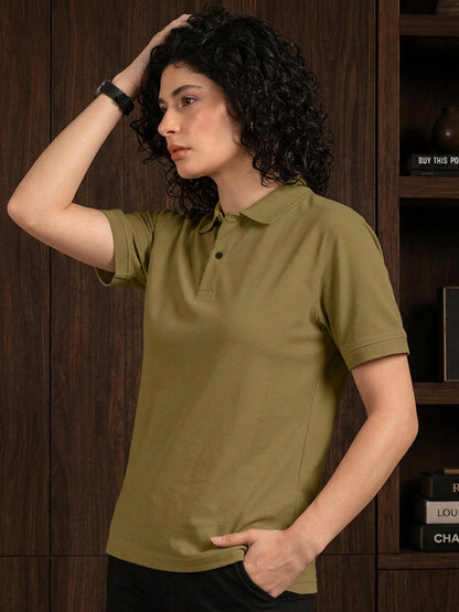 Leotude Olive Polo Tshirt for Women