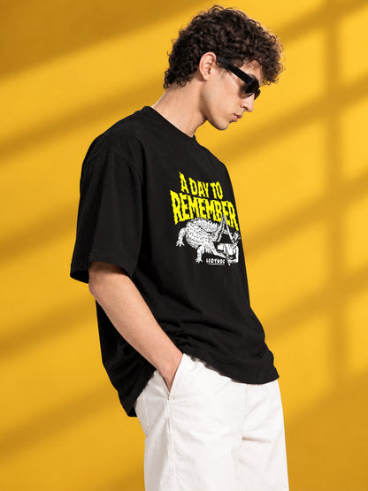 Leotude Men "A Day To Remember" Black Oversized T-Shirt