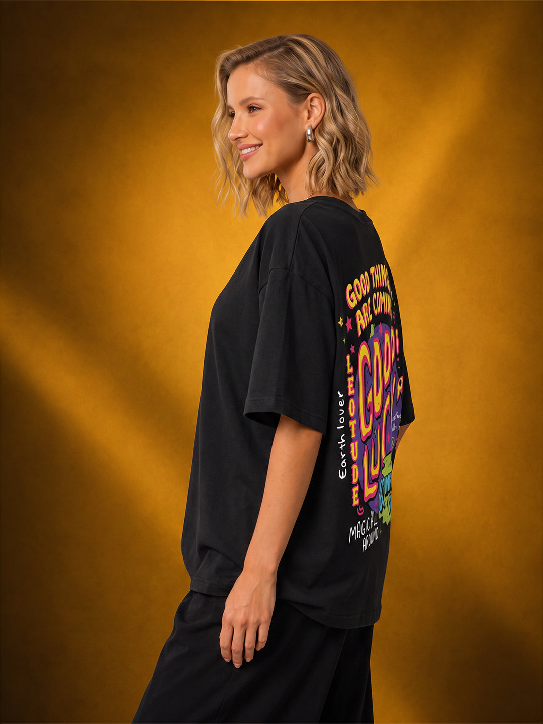 Leotude Women's Black Good Luck Premium T-Shirt