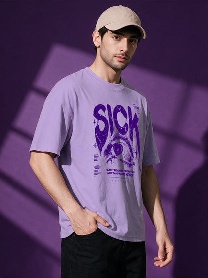 Leotude Men "Sick" Purple Oversized T-Shirt