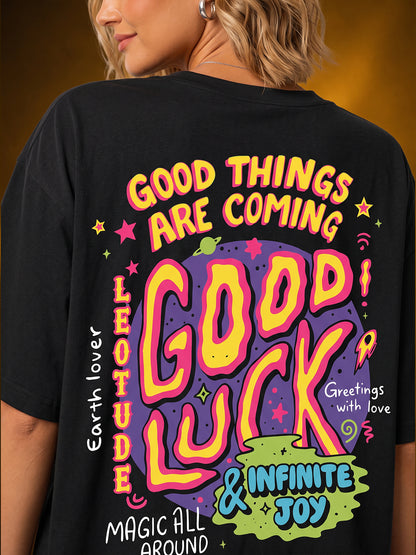 Leotude Women's Black Good Luck Premium T-Shirt