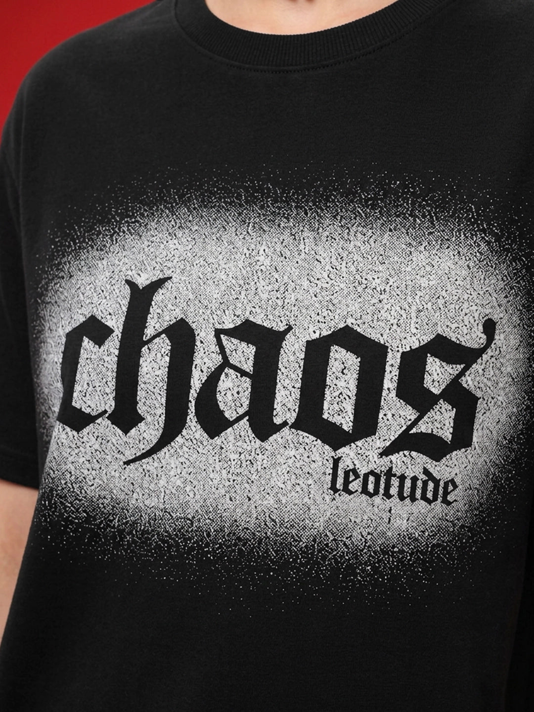 Leotude Women's Black CHAOS Printed Sweatshirt