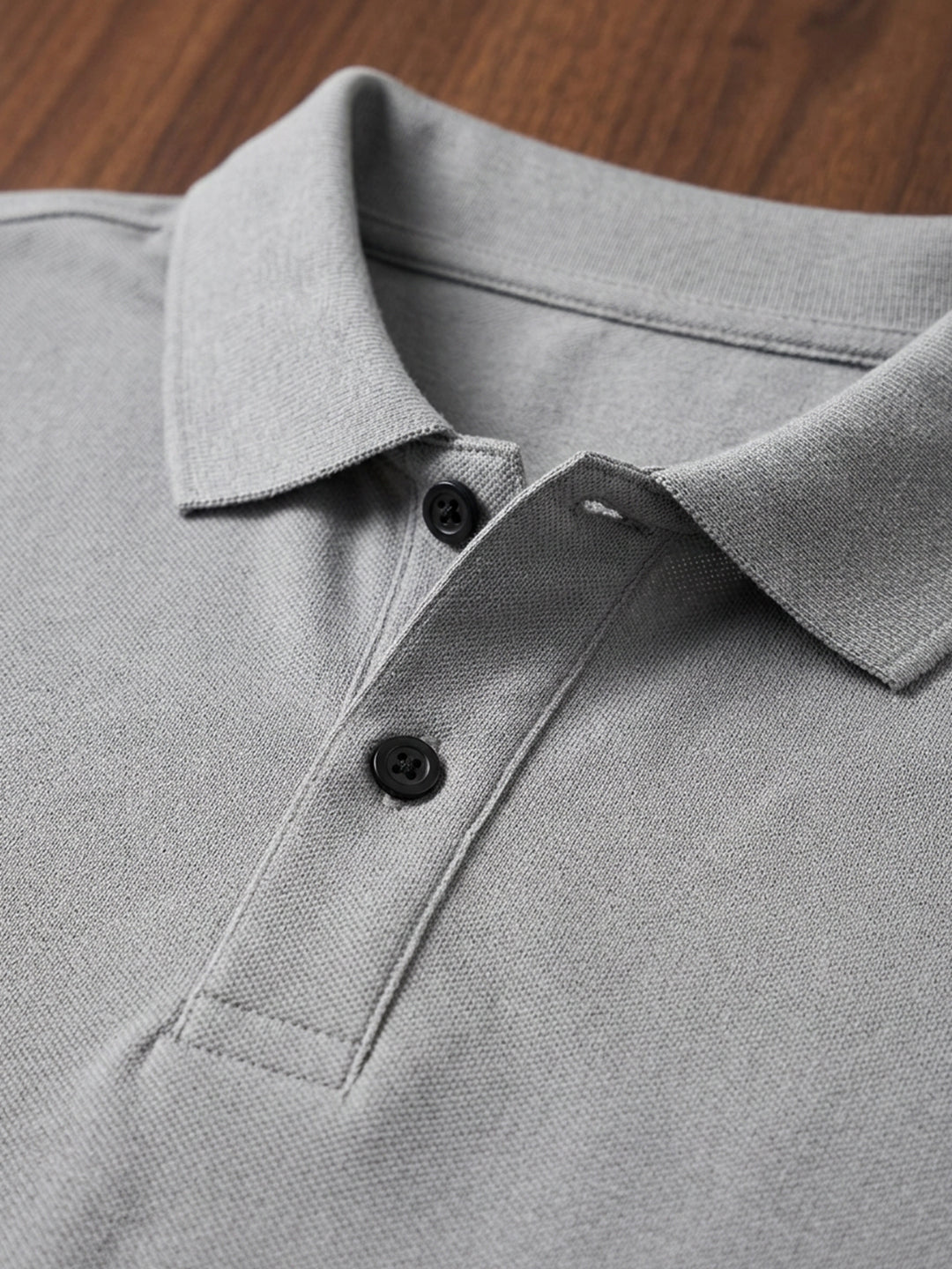 Leotude Men's Grey Solid Polo T-Shirt